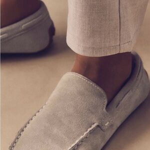 New Fry & Co Men's Suede Loafers tan riding shoes, business casual